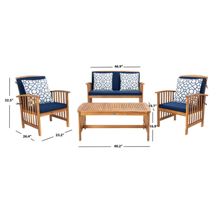Set da giardino per conversazione Yuliana da 4 pezzi SAFAVIEH Outdoor - 47L x 33P x 26A