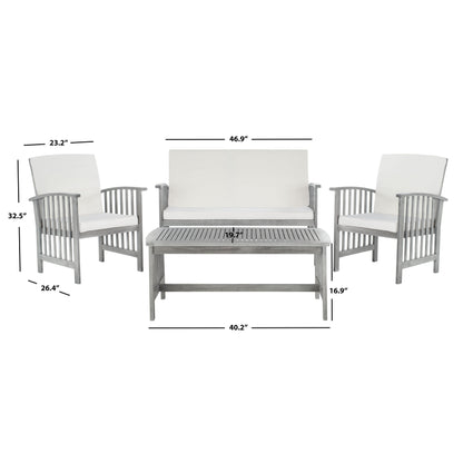 Set da giardino per conversazione Yuliana da 4 pezzi SAFAVIEH Outdoor - 47L x 33P x 26A