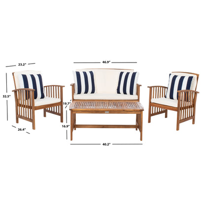 Set da giardino per conversazione Yuliana da 4 pezzi SAFAVIEH Outdoor - 47L x 33P x 26A