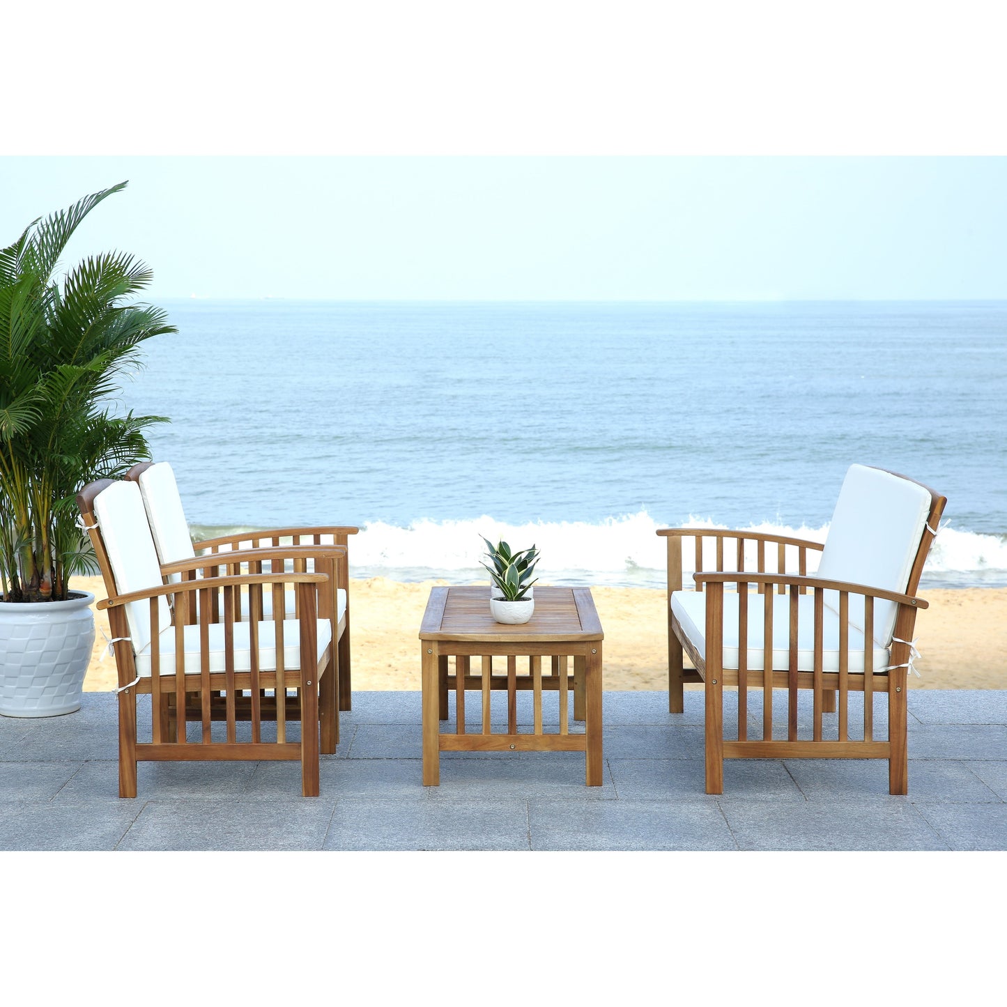 Set da giardino per conversazione Yuliana da 4 pezzi SAFAVIEH Outdoor - 47L x 33P x 26A