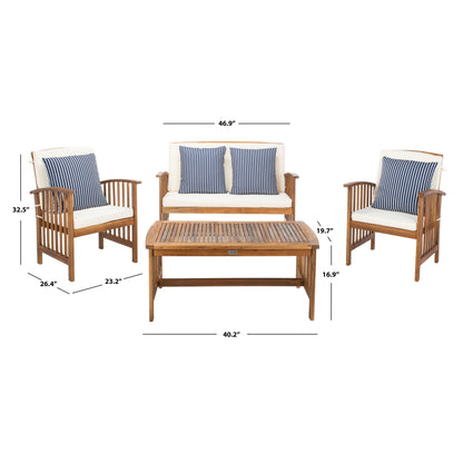 Set da giardino per conversazione Yuliana da 4 pezzi SAFAVIEH Outdoor - 47L x 33P x 26A