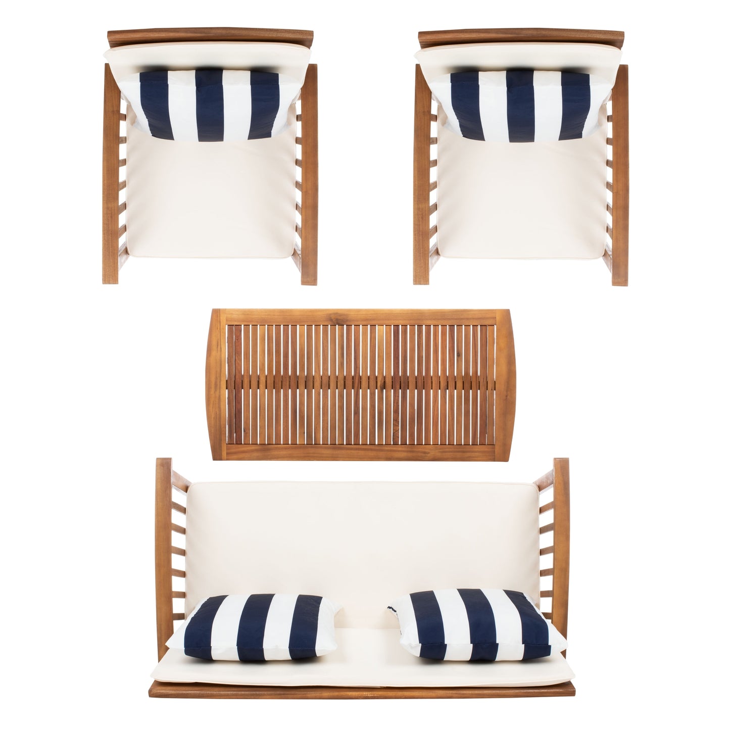 Set da giardino per conversazione Yuliana da 4 pezzi SAFAVIEH Outdoor - 47L x 33P x 26A