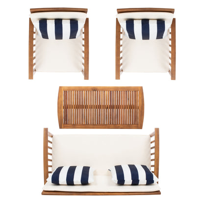 Set da giardino per conversazione Yuliana da 4 pezzi SAFAVIEH Outdoor - 47L x 33P x 26A