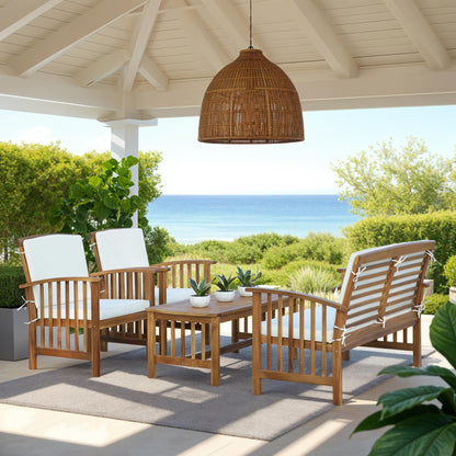 Set da giardino per conversazione Yuliana da 4 pezzi SAFAVIEH Outdoor - 47L x 33P x 26A