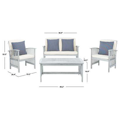 Set da giardino per conversazione Yuliana da 4 pezzi SAFAVIEH Outdoor - 47L x 33P x 26A