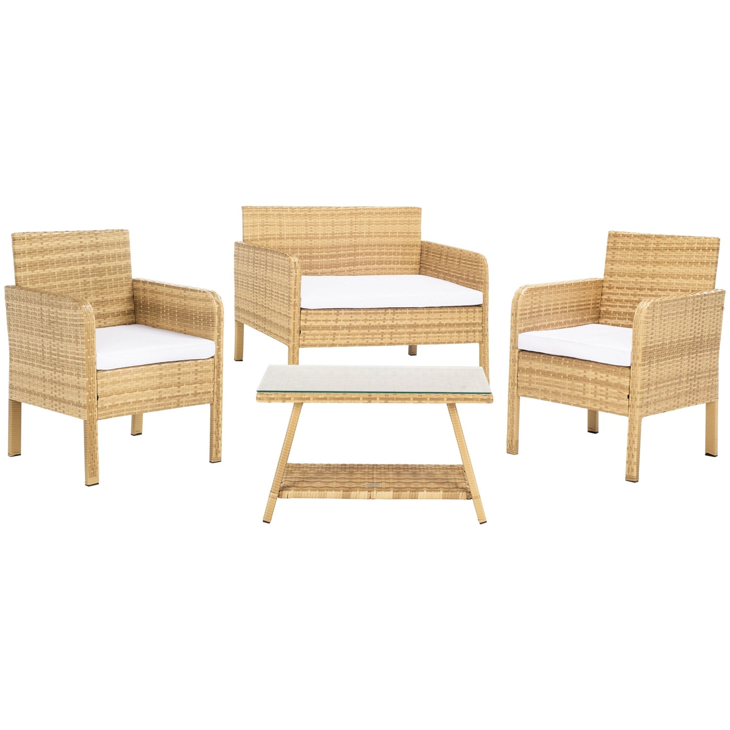 Set da conversazione per patio SAFAVIEH Outdoor Zsolt in vimini/acciaio, 4 pezzi - 42L x 31P x 21A