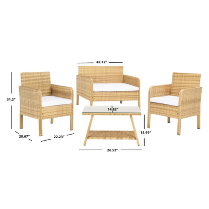 Set da conversazione per patio SAFAVIEH Outdoor Zsolt in vimini/acciaio, 4 pezzi - 42L x 31P x 21A