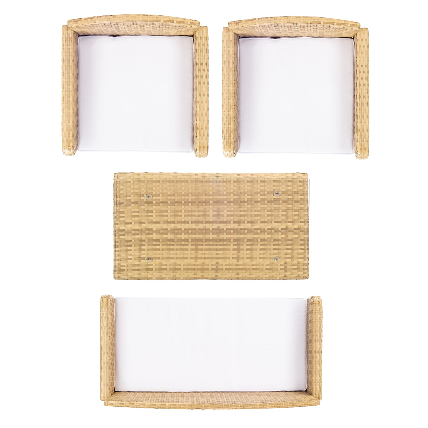 Set da conversazione per patio SAFAVIEH Outdoor Zsolt in vimini/acciaio, 4 pezzi - 42L x 31P x 21A