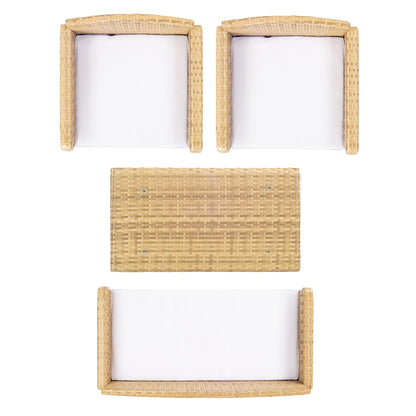 Set da conversazione per patio SAFAVIEH Outdoor Zsolt in vimini/acciaio, 4 pezzi - 42L x 31P x 21A