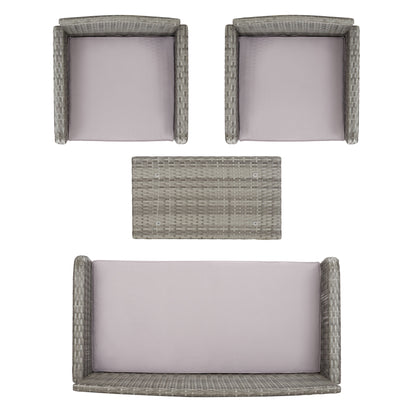 Set da conversazione per patio SAFAVIEH Outdoor Zsolt in vimini/acciaio, 4 pezzi - 42L x 31P x 21A