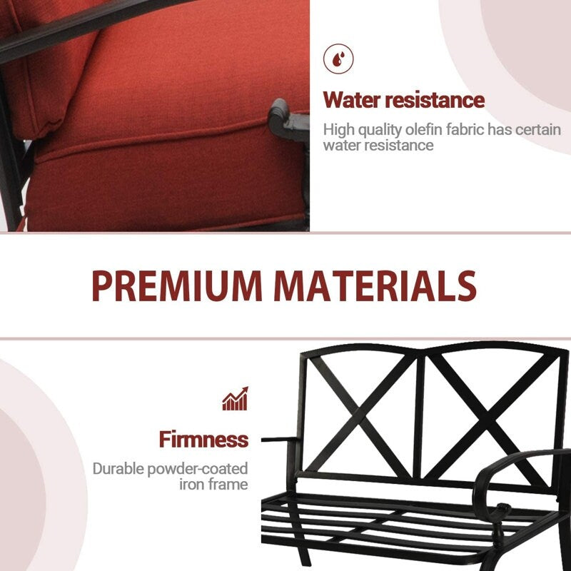 SUNCROWN 4 pezzi mobili da esterno patio set da conversazione divano a due posti