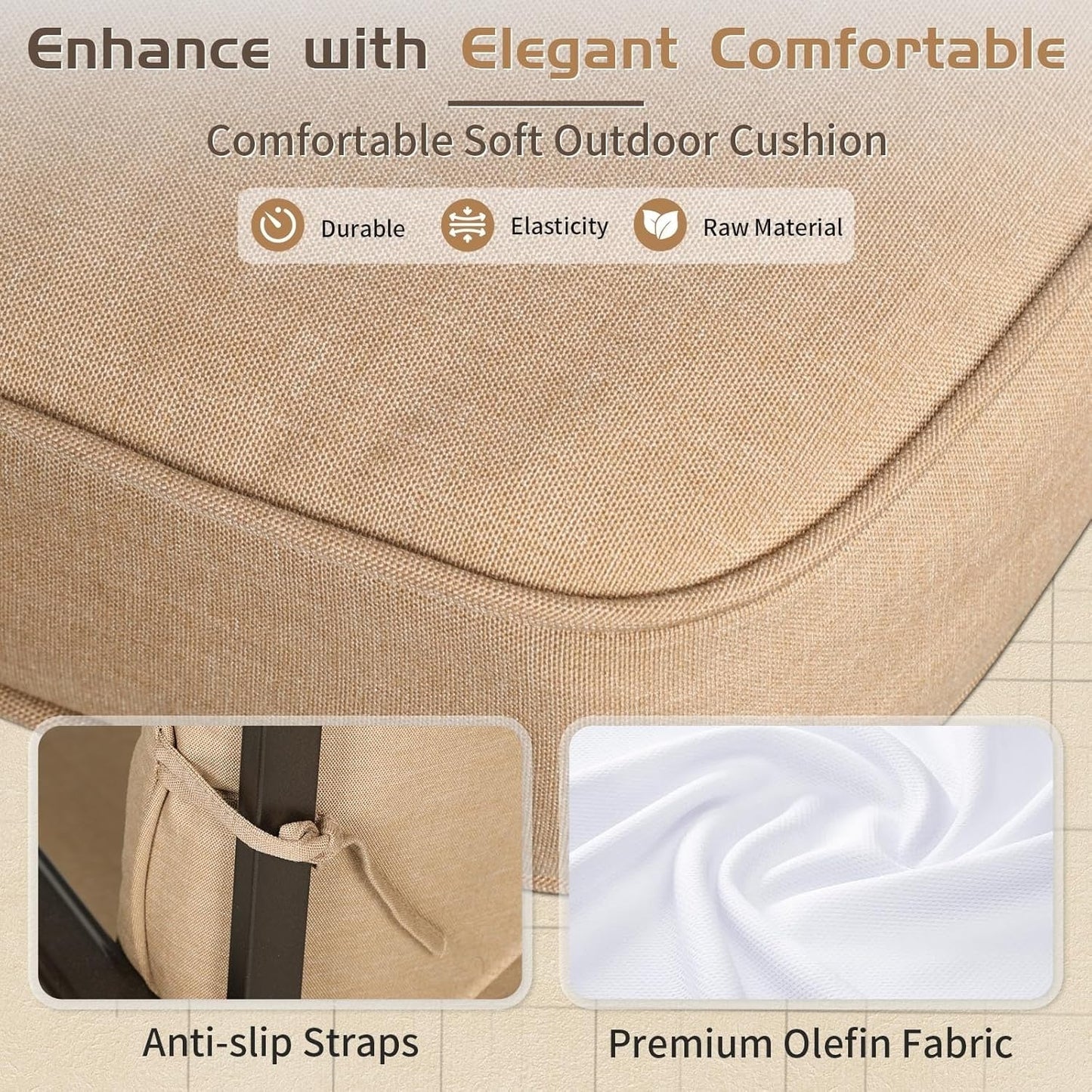 Set da conversazione per esterni SUNCROWN da 5 pezzi, panca da giardino e 2 sedie a sdraio con 2 tavolini da caffè