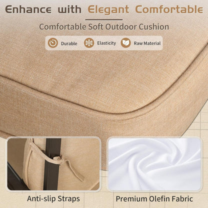 Set da conversazione per esterni SUNCROWN da 5 pezzi, panca da giardino e 2 sedie a sdraio con 2 tavolini da caffè