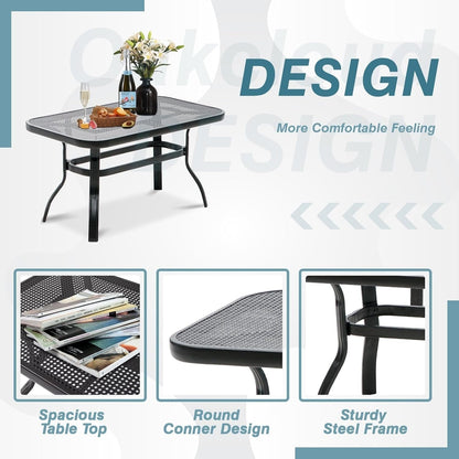 Set da conversazione per esterni SUNCROWN da 5 pezzi, panca da giardino e 2 sedie a sdraio con 2 tavolini da caffè