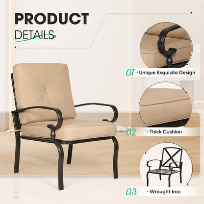 Set da conversazione per patio con mobili da esterno in metallo SUNCROWN da 7 pezzi