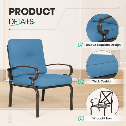 Set da conversazione per patio con mobili da esterno in metallo SUNCROWN da 7 pezzi