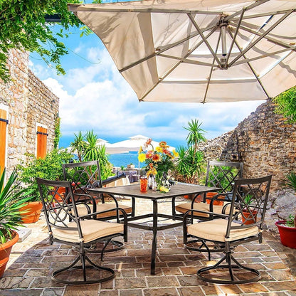 Set da pranzo in metallo per esterni da 5/7 pezzi