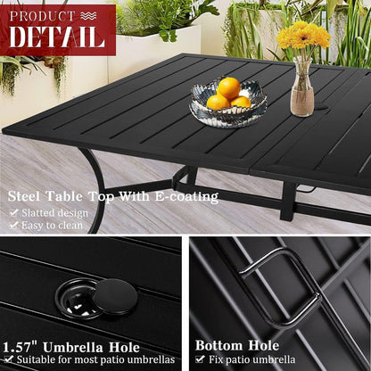 Set da pranzo in metallo per esterni da 5/7 pezzi