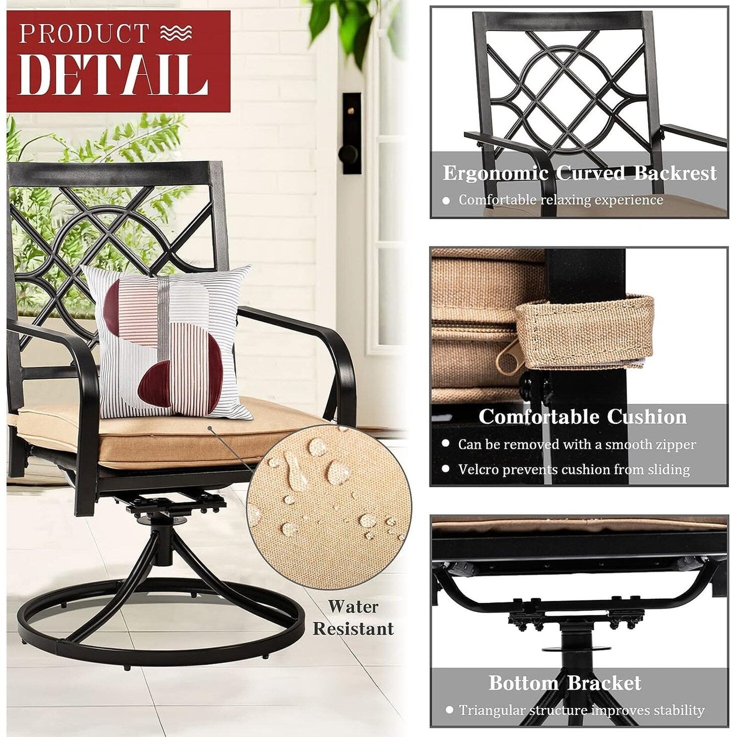 Set da pranzo in metallo per esterni da 5/7 pezzi