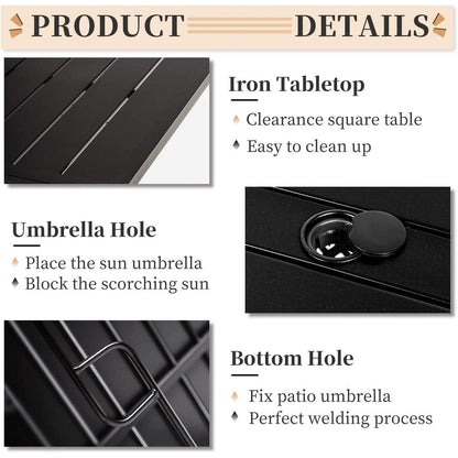 Set da pranzo in metallo per esterni da 5/7 pezzi