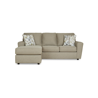 Divano Saash Chaise Longue, 86 pollici, 2 cuscini decorativi, poliestere beige ciottolo