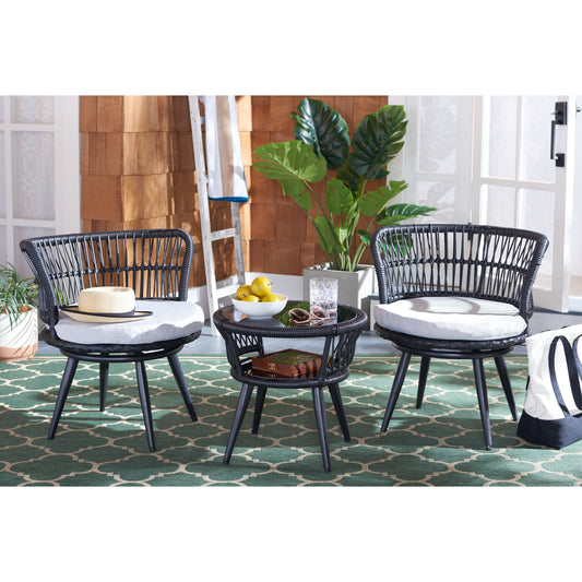 Safavieh Outdoor Living Kyomi set da salotto da 3 pezzi - 26L x 24P x 26A