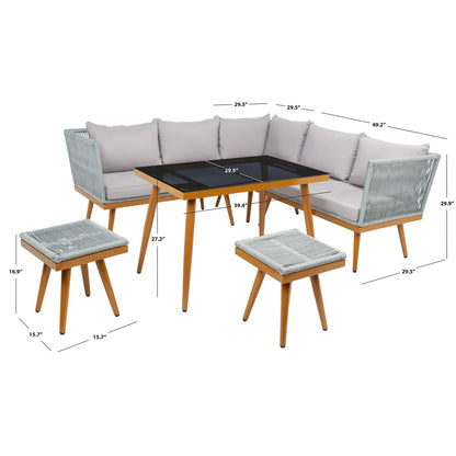 Safavieh Outdoor living Romlin Set da pranzo per esterni - 49Lx30Px30A