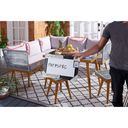 Safavieh Outdoor living Romlin Set da pranzo per esterni - 49Lx30Px30A