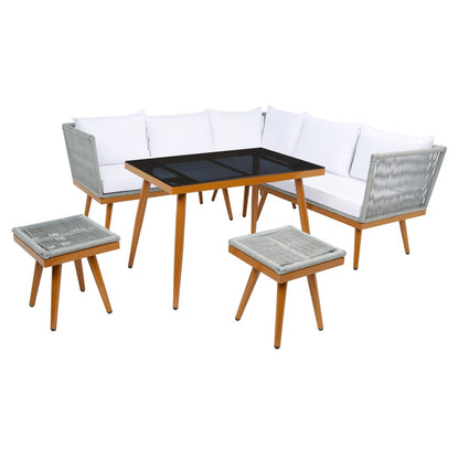Safavieh Outdoor living Romlin Set da pranzo per esterni - 49Lx30Px30A