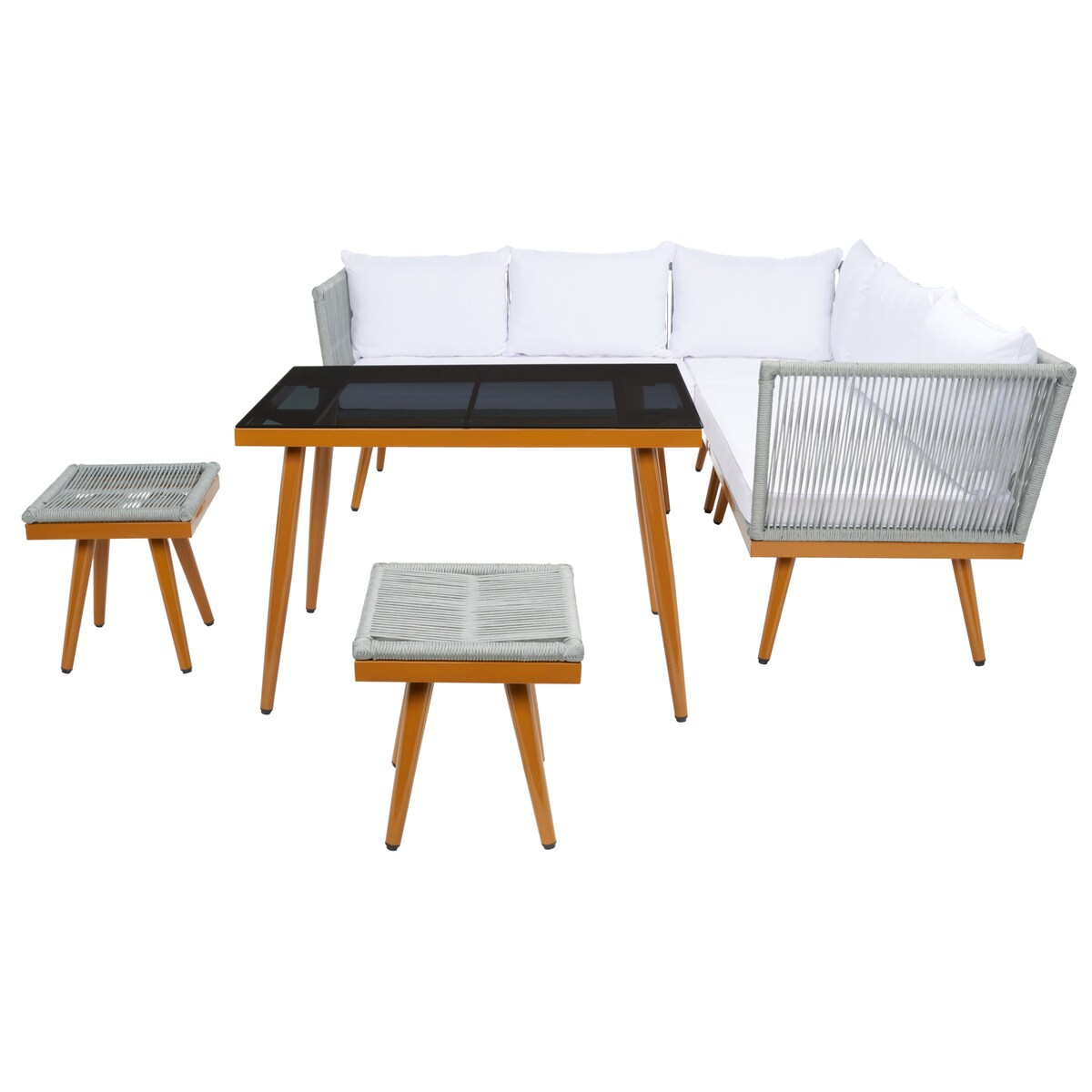 Safavieh Outdoor living Romlin Set da pranzo per esterni - 49Lx30Px30A