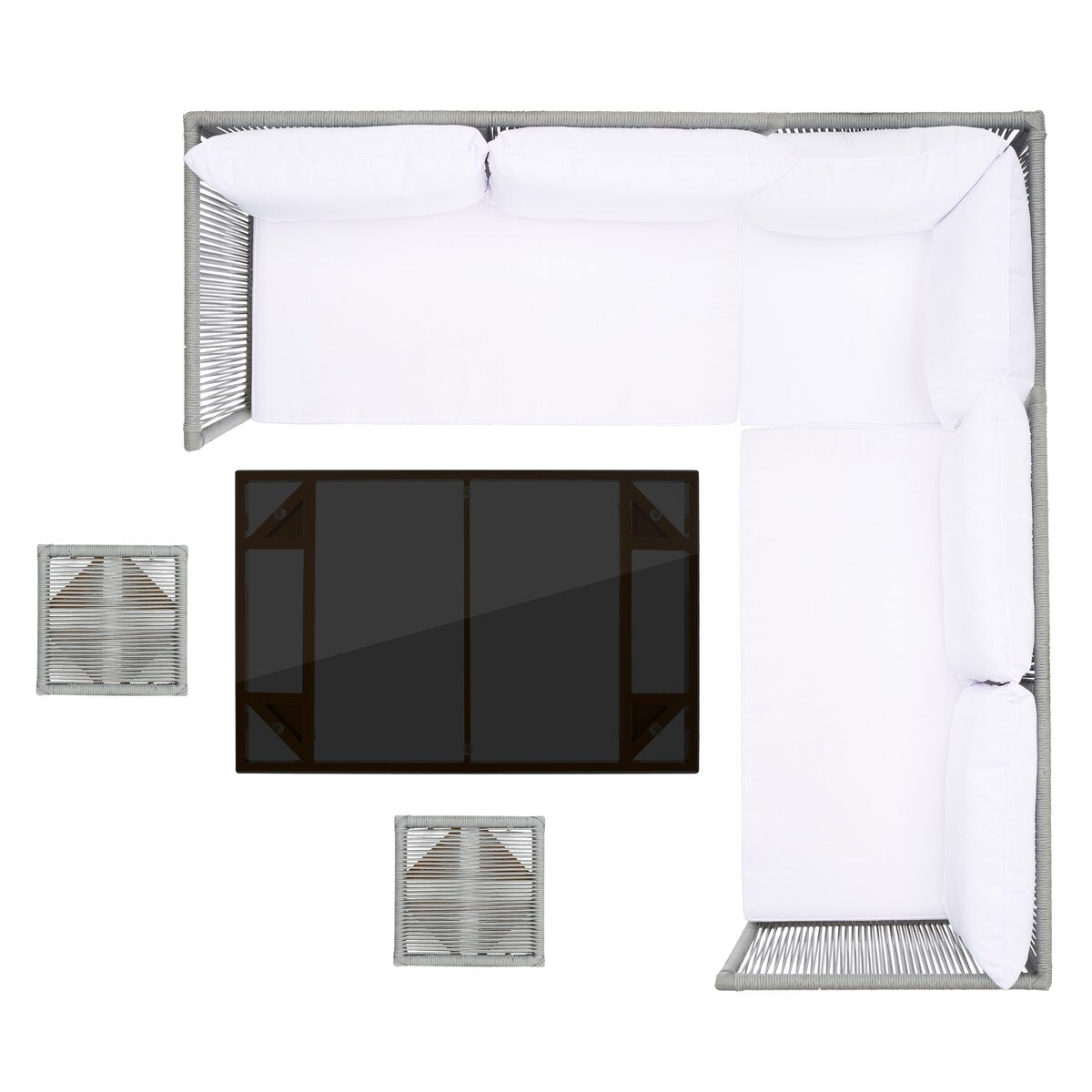 Safavieh Outdoor living Romlin Set da pranzo per esterni - 49Lx30Px30A