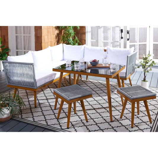 Safavieh Outdoor living Romlin Set da pranzo per esterni - 49Lx30Px30A