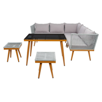 Safavieh Outdoor living Romlin Set da pranzo per esterni - 49Lx30Px30A