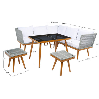 Safavieh Outdoor living Romlin Set da pranzo per esterni - 49Lx30Px30A