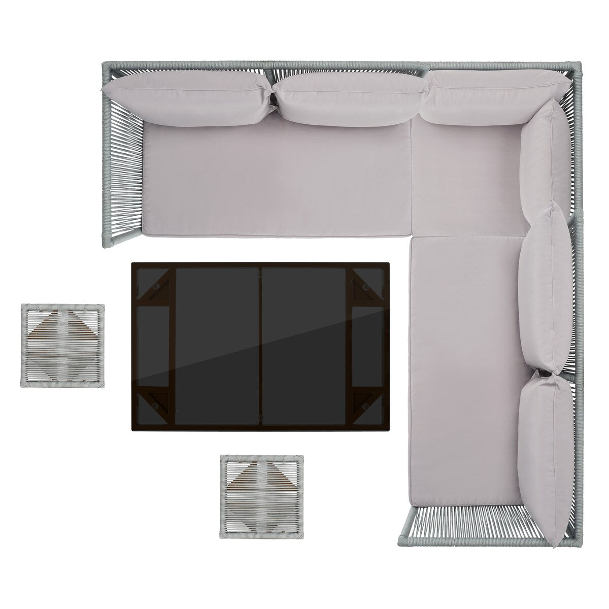 Safavieh Outdoor living Romlin Set da pranzo per esterni - 49Lx30Px30A