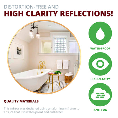 Specchio da parete rotondo in alluminio color salvia