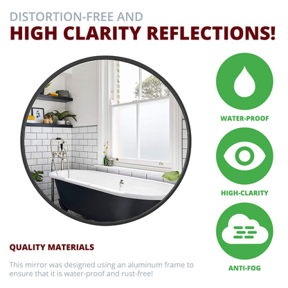 Specchio da parete rotondo in alluminio color salvia