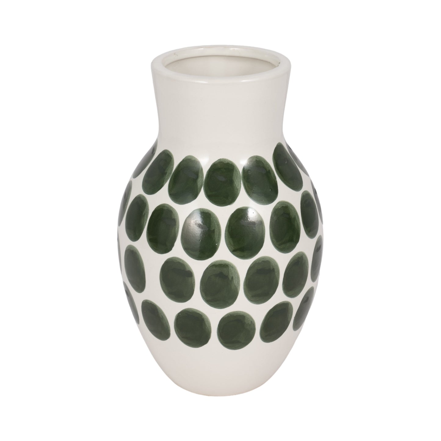 Vaso astratto in ceramica bianca e a pois Sagebrook Home