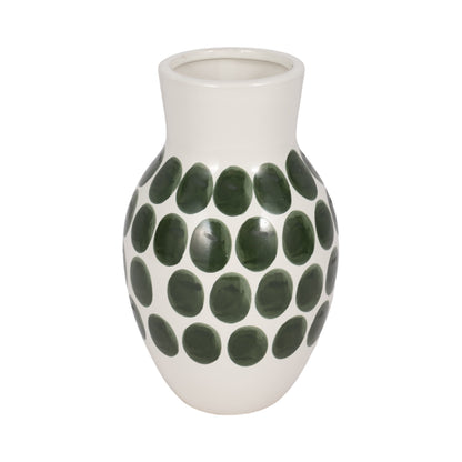 Vaso astratto in ceramica bianca e a pois Sagebrook Home