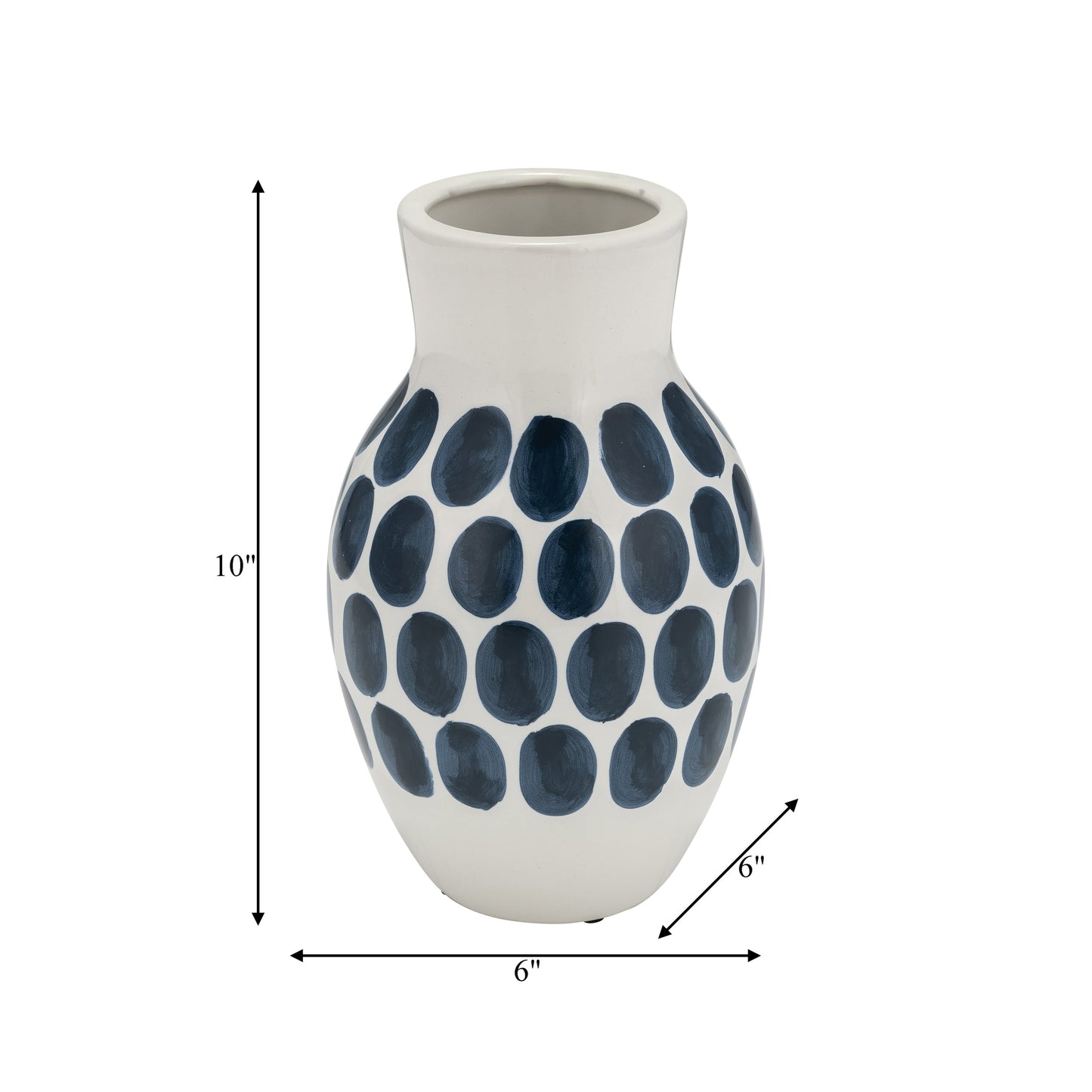 Vaso astratto in ceramica bianca e a pois Sagebrook Home