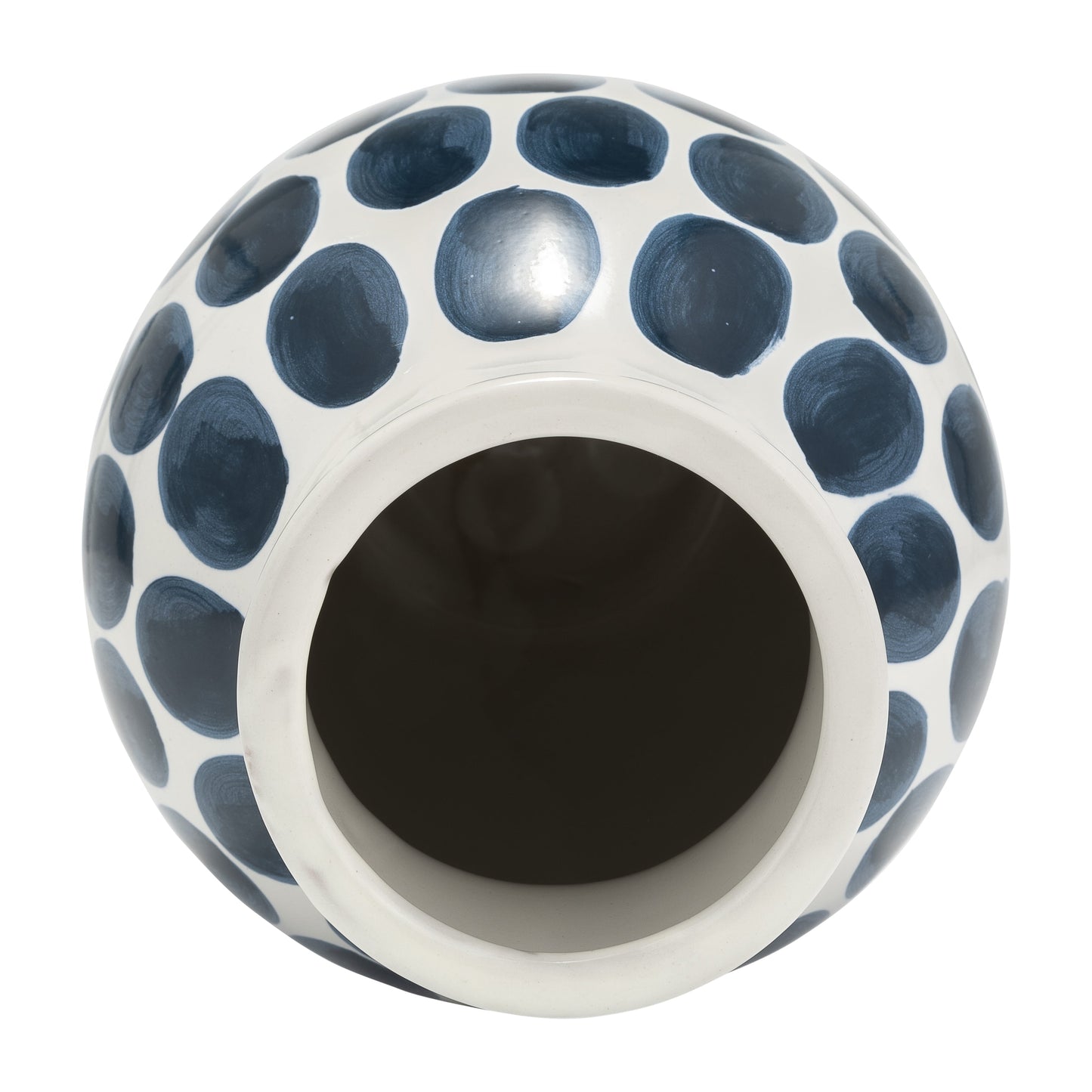 Vaso astratto in ceramica bianca e a pois Sagebrook Home