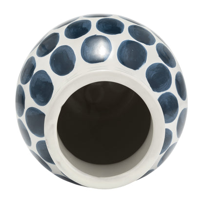 Vaso astratto in ceramica bianca e a pois Sagebrook Home
