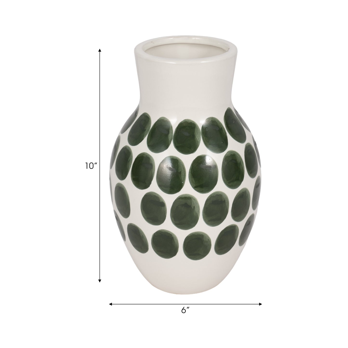 Vaso astratto in ceramica bianca e a pois Sagebrook Home