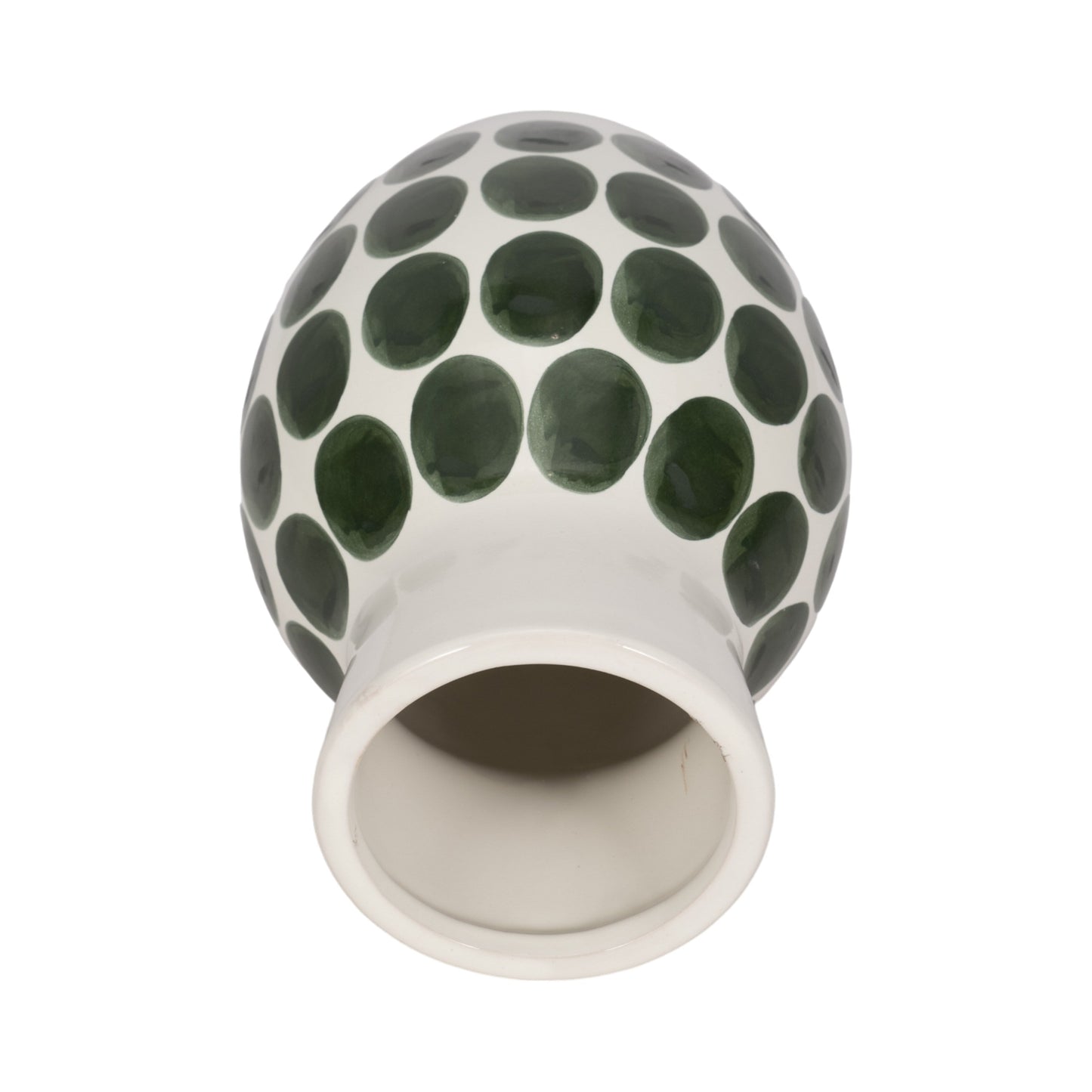Vaso astratto in ceramica bianca e a pois Sagebrook Home