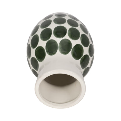 Vaso astratto in ceramica bianca e a pois Sagebrook Home