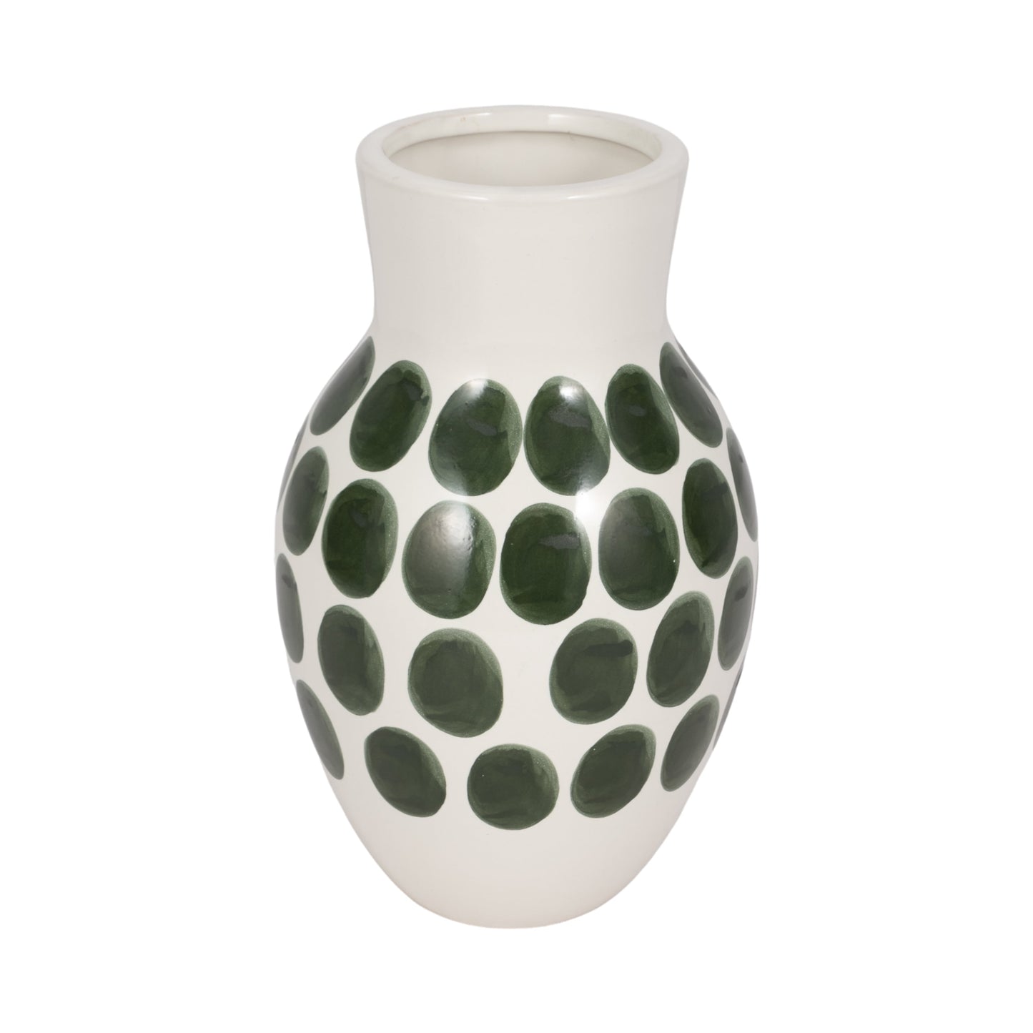 Vaso astratto in ceramica bianca e a pois Sagebrook Home