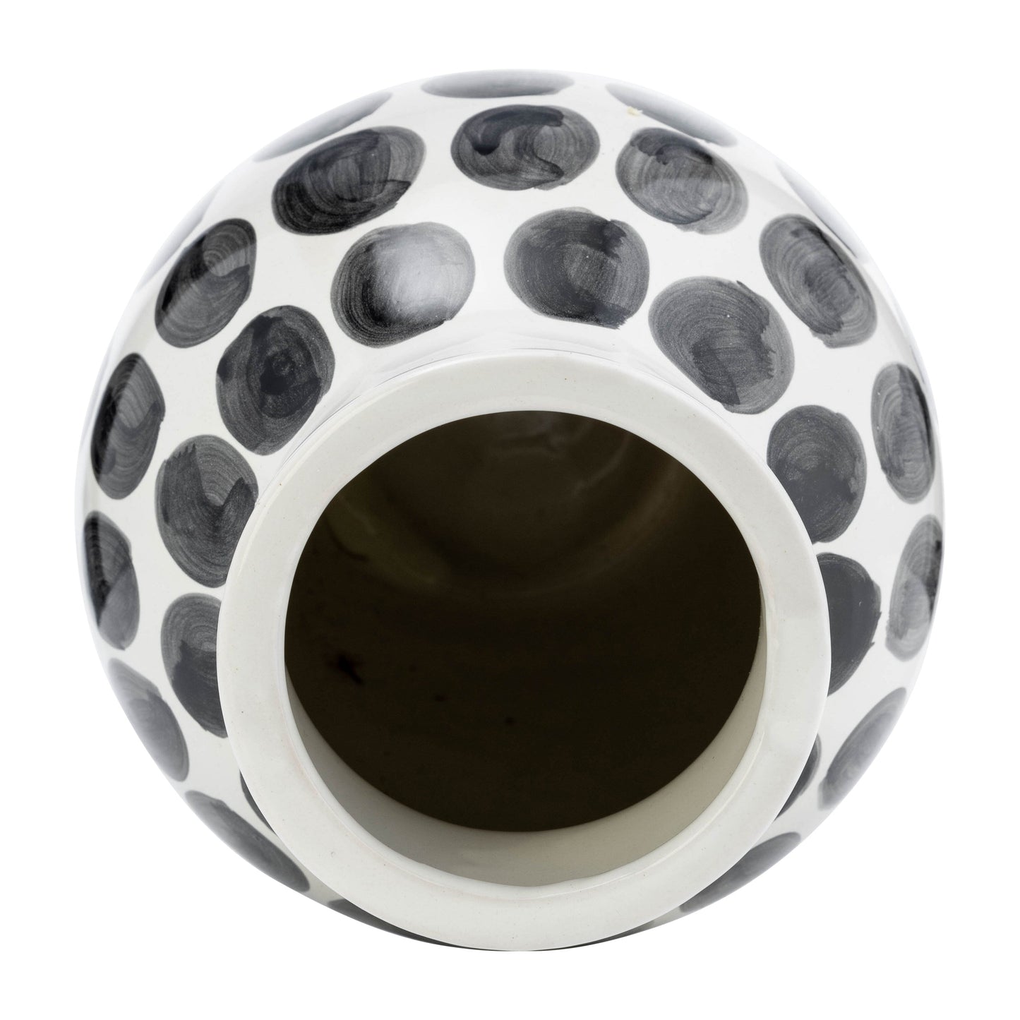 Vaso astratto in ceramica bianca e a pois Sagebrook Home