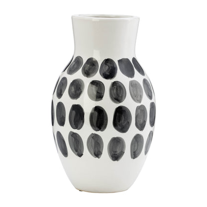 Vaso astratto in ceramica bianca e a pois Sagebrook Home