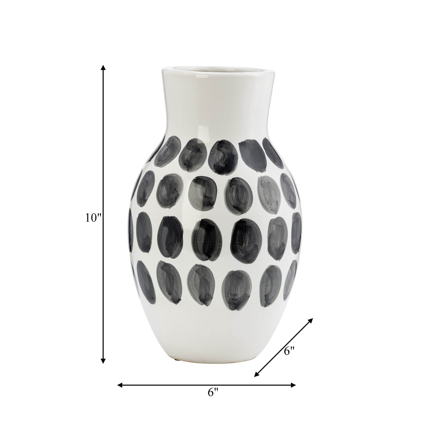 Vaso astratto in ceramica bianca e a pois Sagebrook Home