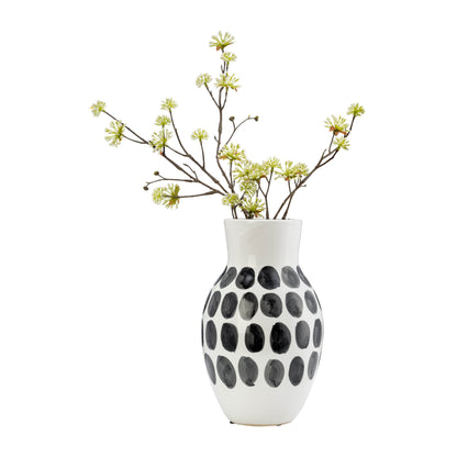 Vaso astratto in ceramica bianca e a pois Sagebrook Home